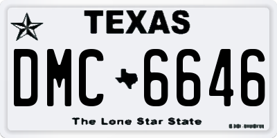 TX license plate DMC6646