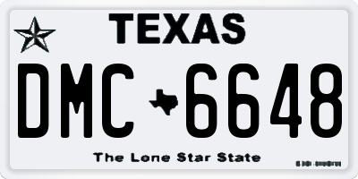 TX license plate DMC6648
