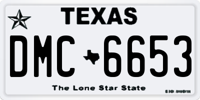 TX license plate DMC6653