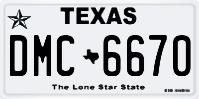 TX license plate DMC6670