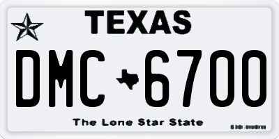 TX license plate DMC6700