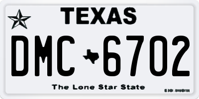 TX license plate DMC6702