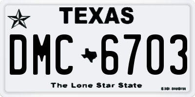 TX license plate DMC6703