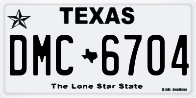TX license plate DMC6704