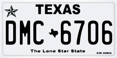 TX license plate DMC6706