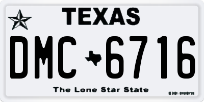 TX license plate DMC6716