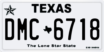TX license plate DMC6718