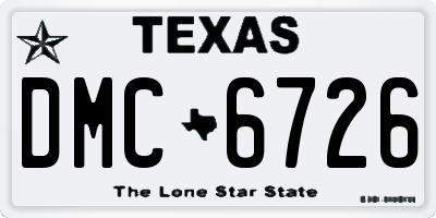 TX license plate DMC6726