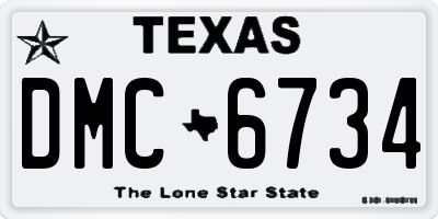 TX license plate DMC6734