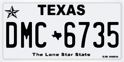 TX license plate DMC6735