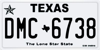 TX license plate DMC6738