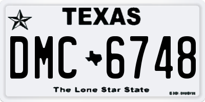 TX license plate DMC6748