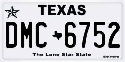 TX license plate DMC6752