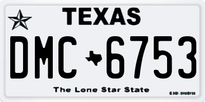TX license plate DMC6753