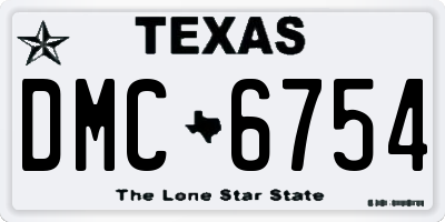TX license plate DMC6754