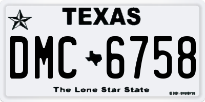 TX license plate DMC6758