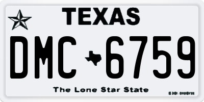 TX license plate DMC6759