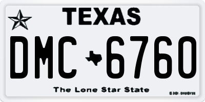 TX license plate DMC6760
