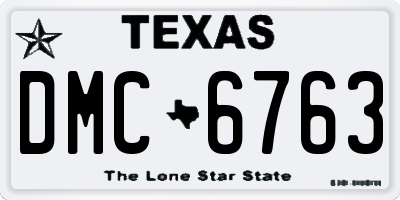 TX license plate DMC6763