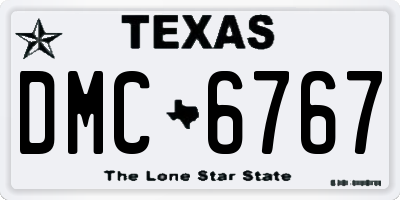 TX license plate DMC6767