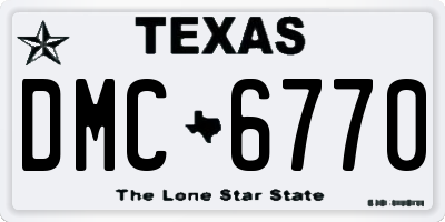 TX license plate DMC6770
