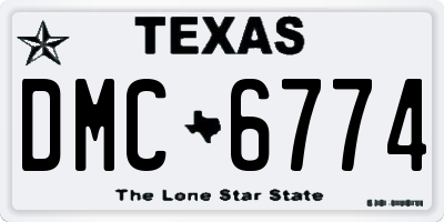 TX license plate DMC6774