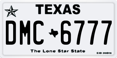 TX license plate DMC6777