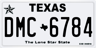 TX license plate DMC6784