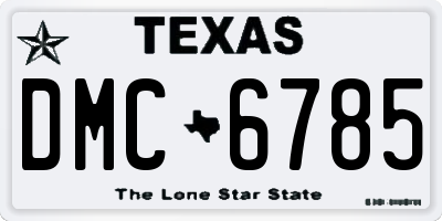 TX license plate DMC6785