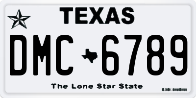 TX license plate DMC6789