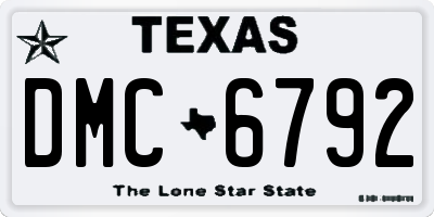TX license plate DMC6792