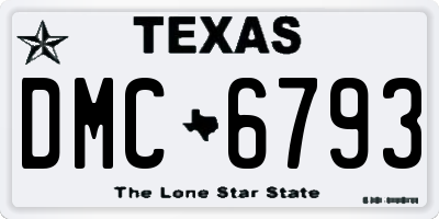 TX license plate DMC6793