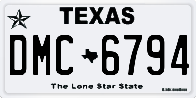 TX license plate DMC6794