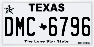 TX license plate DMC6796
