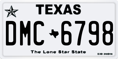 TX license plate DMC6798