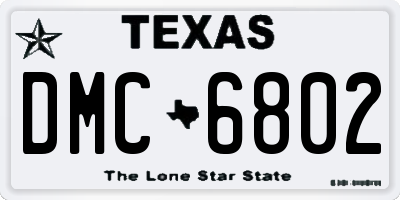 TX license plate DMC6802