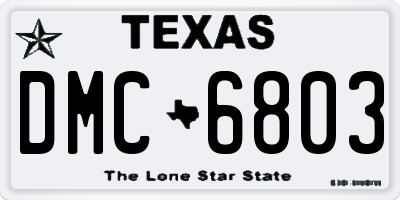 TX license plate DMC6803