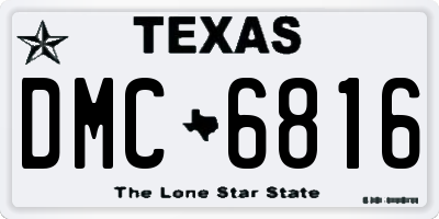 TX license plate DMC6816