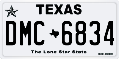 TX license plate DMC6834