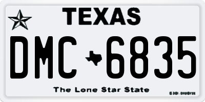 TX license plate DMC6835