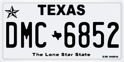 TX license plate DMC6852