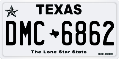 TX license plate DMC6862