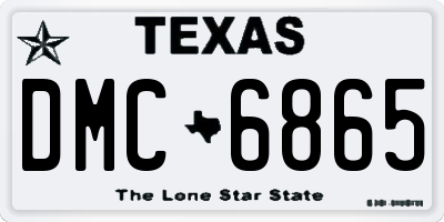 TX license plate DMC6865
