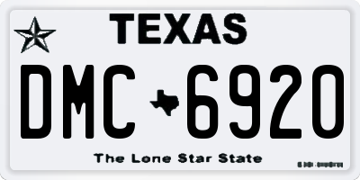 TX license plate DMC6920