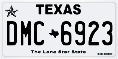 TX license plate DMC6923