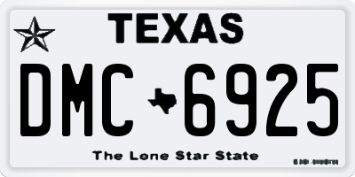 TX license plate DMC6925