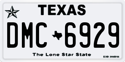 TX license plate DMC6929