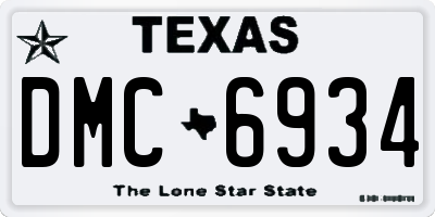 TX license plate DMC6934