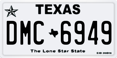 TX license plate DMC6949