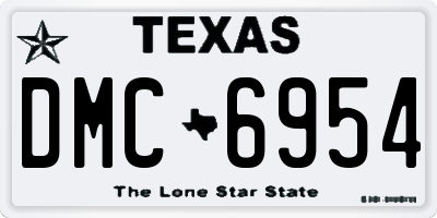 TX license plate DMC6954